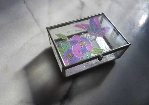 老時光OLD-TIME Vintage & Classic & Deco 【老時光 OLD-TIME】早期日本製彩繪玻璃珠寶盒