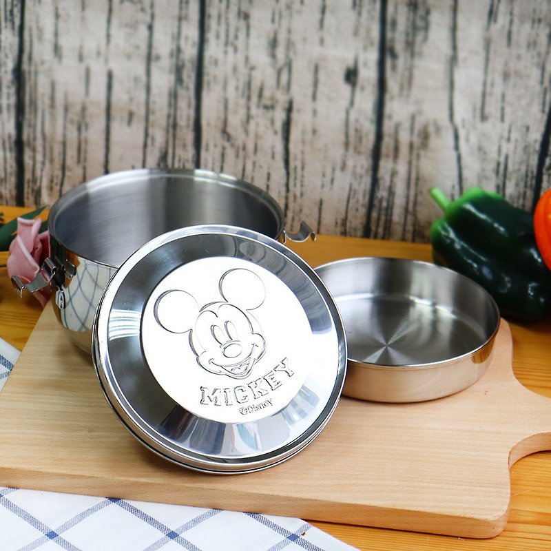 【Disney Disney】Double-layer Stainless Steel Insulated Lunch Box 800ml-Mickey (Made in Taiwan) - Lunch Boxes - Stainless Steel 