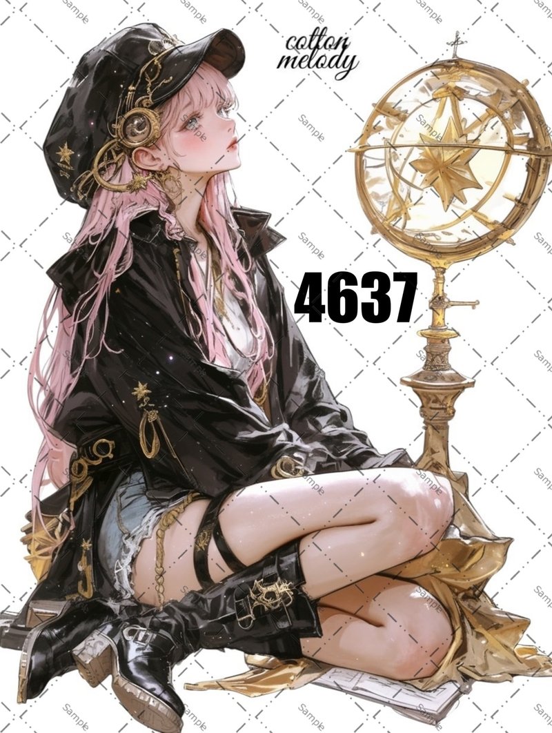 original sticker no.4637 人物ステッカー オリジナルステッカー オリジナル人物ステッカー 装飾ステッカー cotton melody - 貼紙 - 紙 
