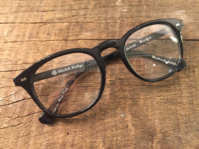 Absolute Vintage - 必列者士街(Bridges Street) 梨型幼框板材眼鏡 - Black 黑色 - 眼鏡/眼鏡框 - 塑膠 