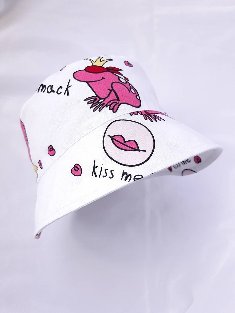 ピンクのカエルの赤ちゃんの漁師の帽子 - 帽子・ヘアバンド - コットン・麻 ピンク