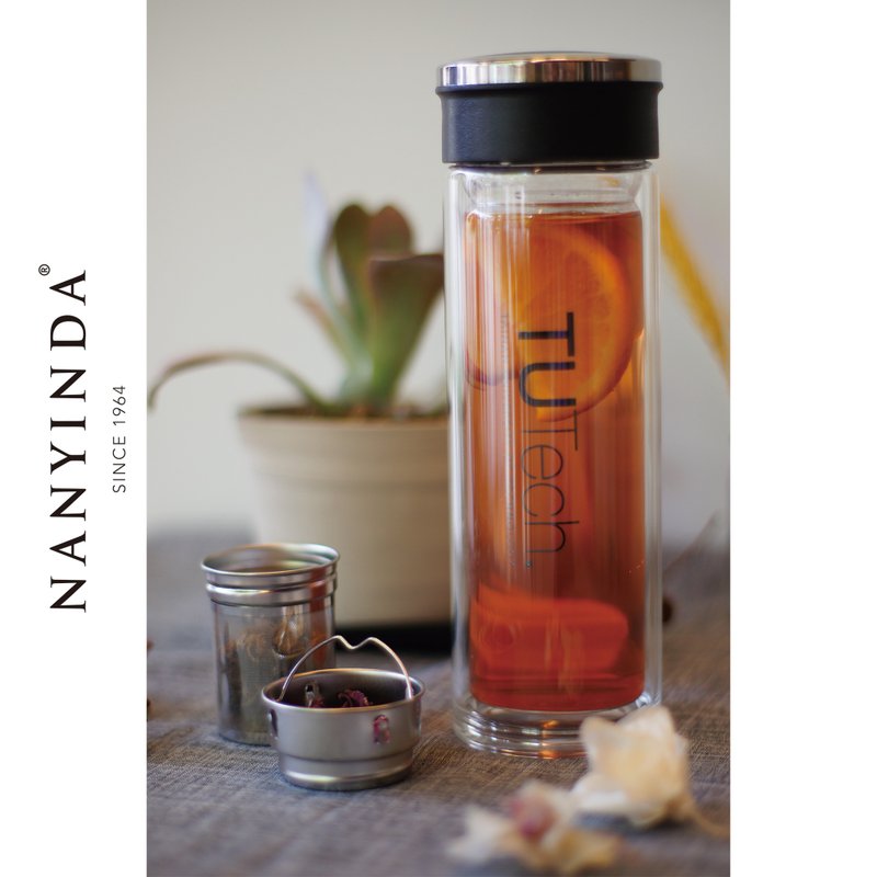 【NANYINDA】雙層玻璃瓶420ml - 水瓶/水壺 - 玻璃 透明