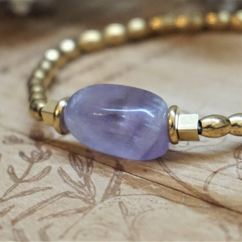ll Amethyst Mine ll Natural Stone Bronze Bracelet---Amethyst Bronze Bracelet - Bracelets - Semi-Precious Stones Purple