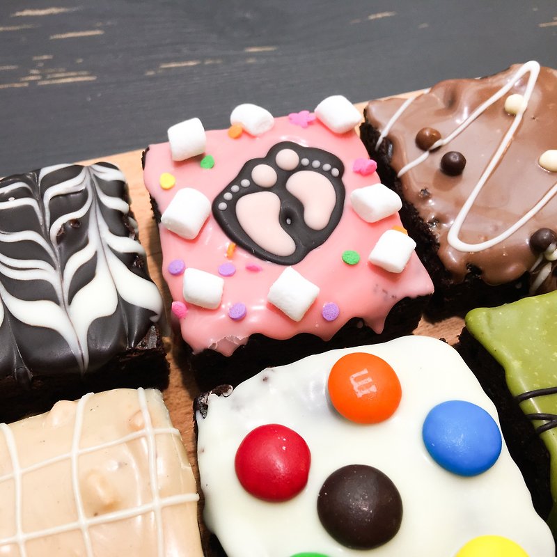 【黑熊先生巧克力布朗尼】寶貝彌月禮盒 - 鹹派/甜派 - 新鮮食材 粉紅色