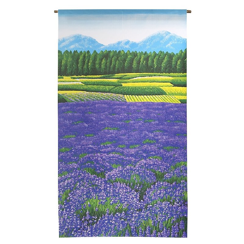 Japan-made コスモlong door curtain lavender field - Doorway Curtains & Door Signs - Other Man-Made Fibers 