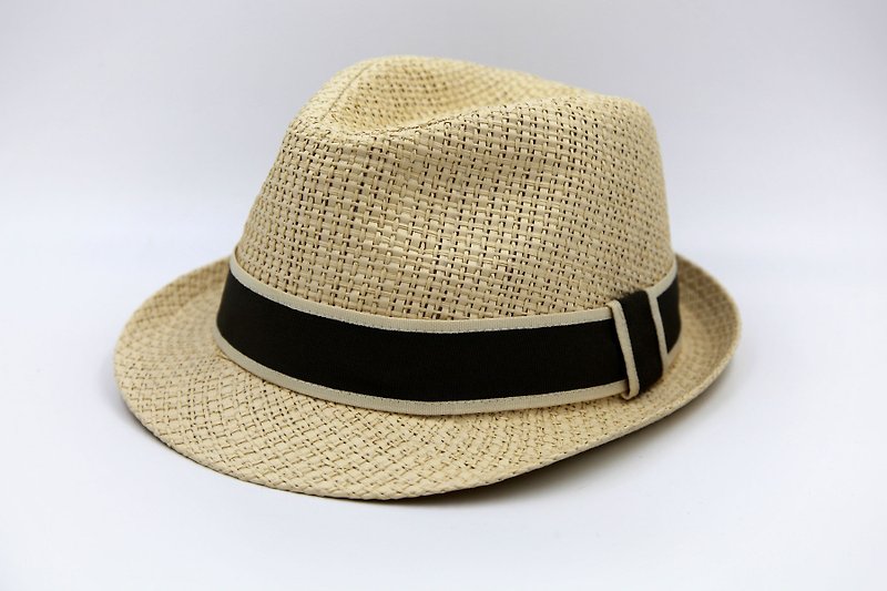 【紙布家】日式紳士帽(米白色)紙線編織 - 帽子 - 紙 白色