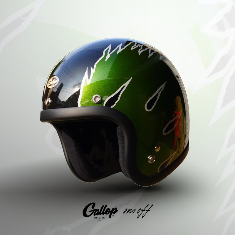 GALLOP ONE OFF series limited creation 3/4 half-face safety helmet HOT ROD - หมวกกันน็อก - วัสดุอื่นๆ 