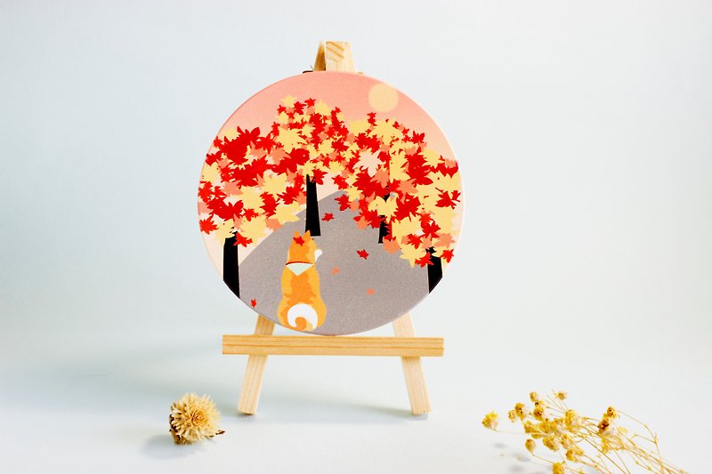 Chai Jiang Coaster-Autumn Edition - ที่รองแก้ว - เครื่องลายคราม สีส้ม