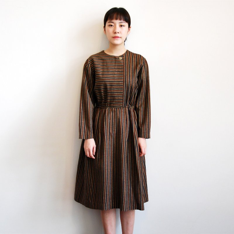 Pumpkin Vintage. Ancient striped thick dress - One Piece Dresses - Other Materials 