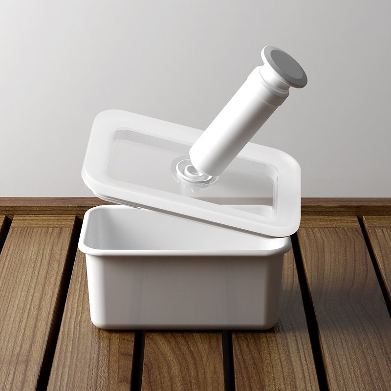 真空抽氣筒 -白色 - 便當盒/食物袋 - 琺瑯 
