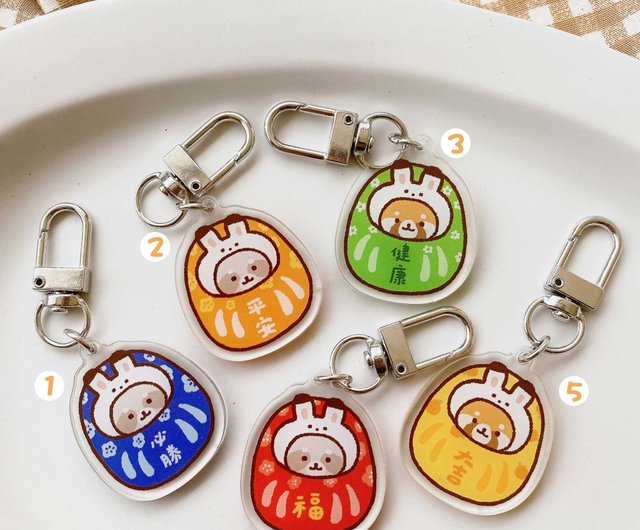 Raccoon Coffee House Acrylic Key Ring Six Generations/Charm/Total of 5  Types - Shop raccoonhouse Charms - Pinkoi