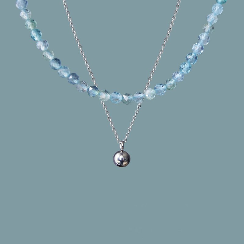 blue apatite necklace - Necklaces - Other Materials 