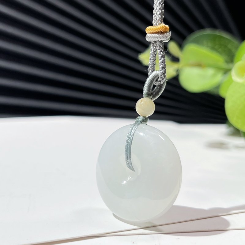 超卒業山と川の古い素材ヘティアン翡翠と羊の脂肪翡翠安全なバックルペンダントネックレス男性と女性の翡翠ペンダントの証明書 - ネックレス - 翡翠 ホワイト