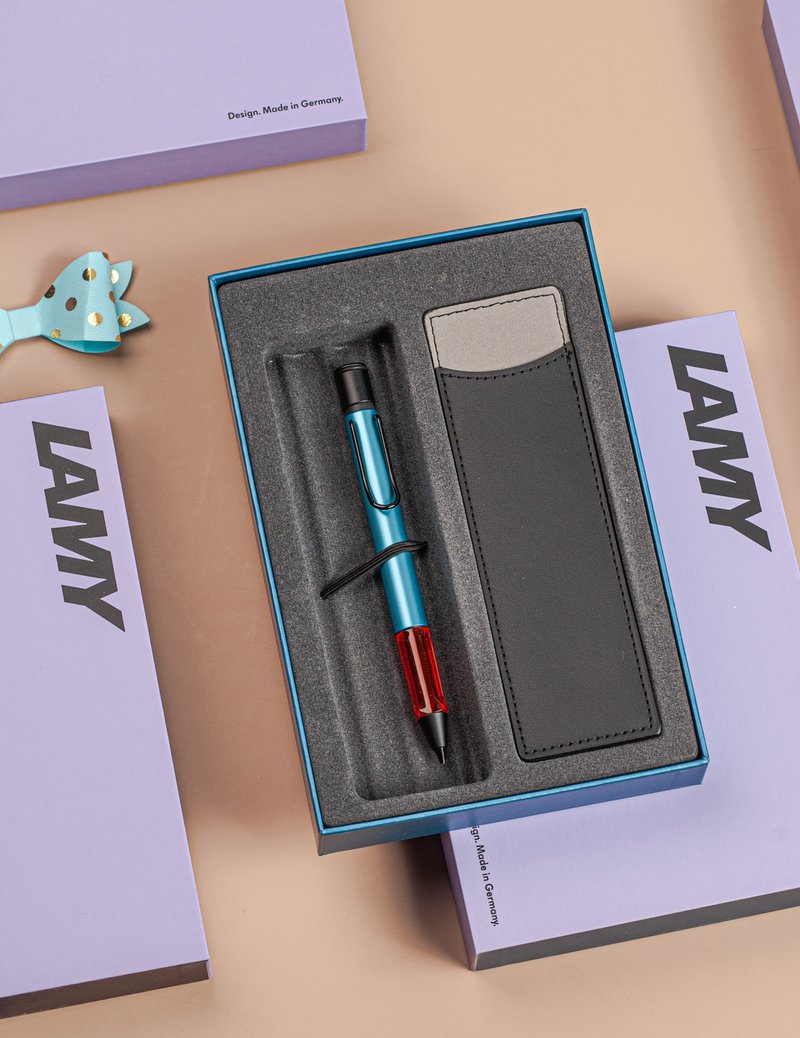 【雷雕刻字】LAMY 自動鉛筆 限量單入筆套禮盒/ALstar2025 單寧藍 - 鉛筆/自動鉛筆 - 鋁合金 藍色