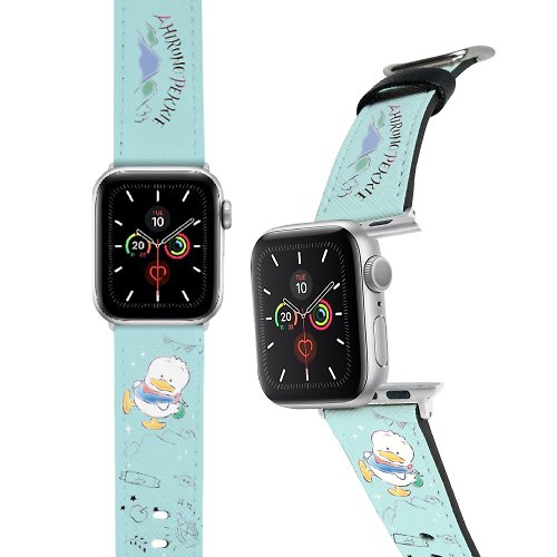 HongMan康文國際 【Hong Man】三麗鷗系列 Apple Watch 皮革錶帶 旅行貝克鴨