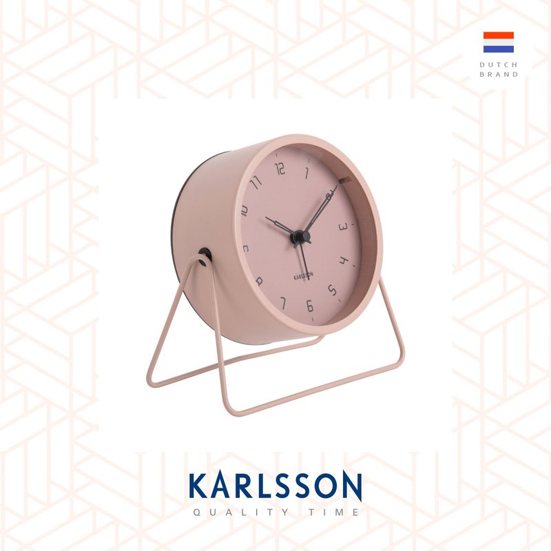 荷蘭Karlsson, Alarm clock Stark faded pink(帶小夜燈功能) - 時鐘/鬧鐘 - 其他金屬 粉紅色