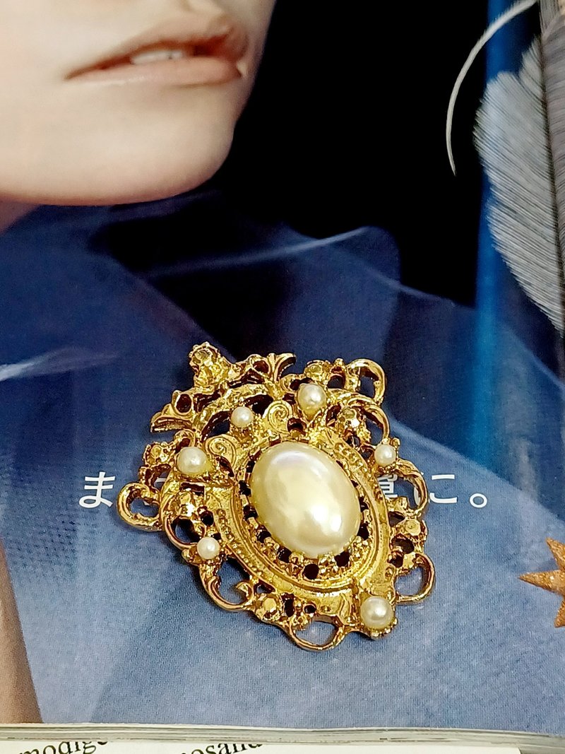 vintage jewelry  M Jent 維多利亞風格 雅致 別針 胸針 - 胸針 - 其他金屬 