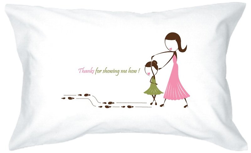 Mother's Day Gift Set (Mug and Pillowcase) - หมอน - ผ้าฝ้าย/ผ้าลินิน ขาว