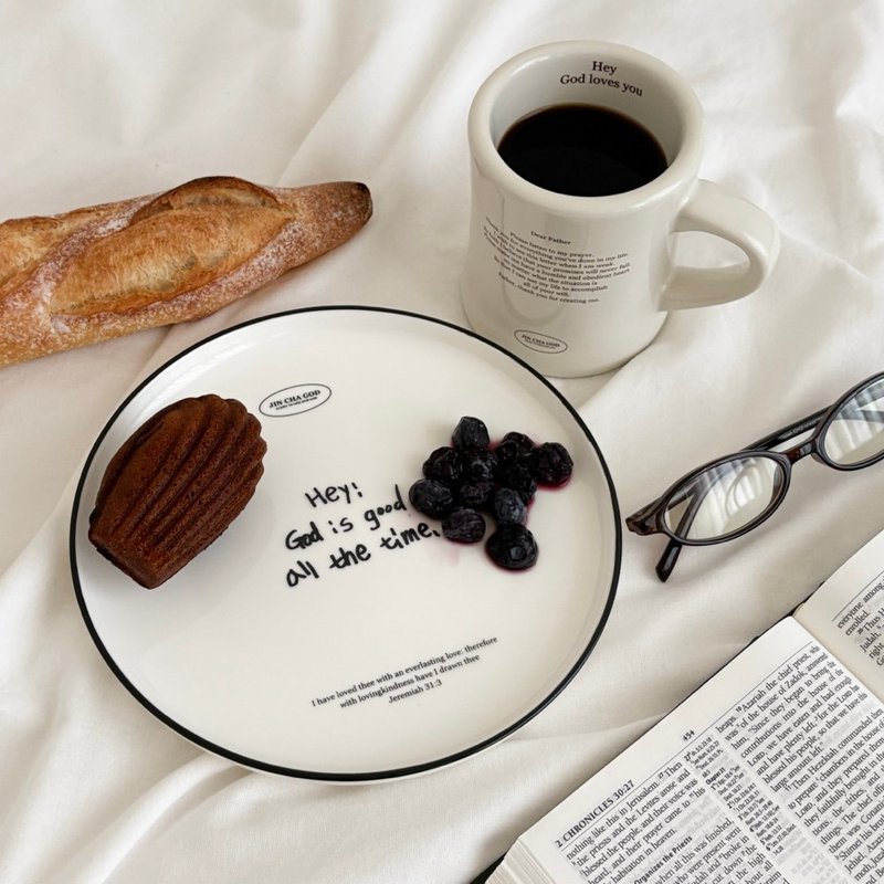 JIN CHA GOD-復古微深瓷盤 Hey!God is good all the time - 盤子/餐盤/盤架 - 瓷 