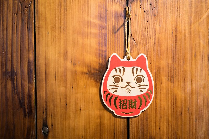 Wooden Postcard-Lucky Cat - Cards & Postcards - Wood Red