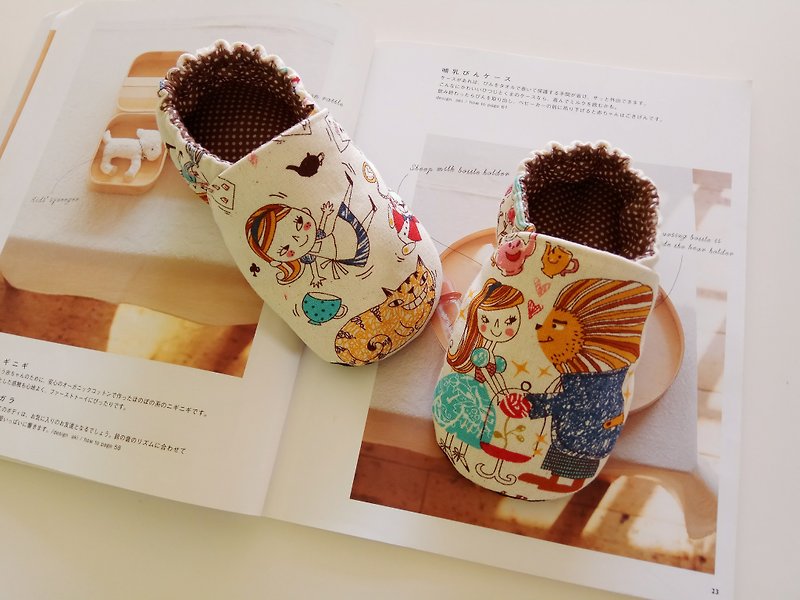Fairy tale manual baby shoes baby shoes toddler shoes 16 cm spot - รองเท้าเด็ก - ผ้าฝ้าย/ผ้าลินิน สีนำ้ตาล