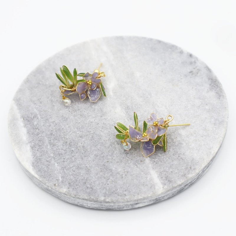 rosemary earrings - ต่างหู - เรซิน สีม่วง