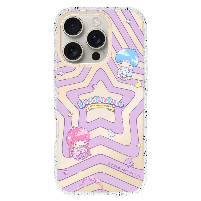 雙星仙子50週年－星星跳舞機 鏡面磁吸版 透彩框 iPhone 防摔殼 - 手機殼/手機套 - 環保材質 銀色