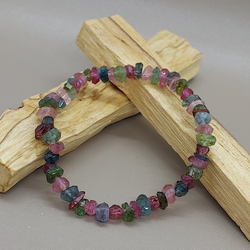 Tourmaline 碧璽不定形手錬(切面) - 招財 長壽 健康 人緣 - 手鍊/手環 - 半寶石 