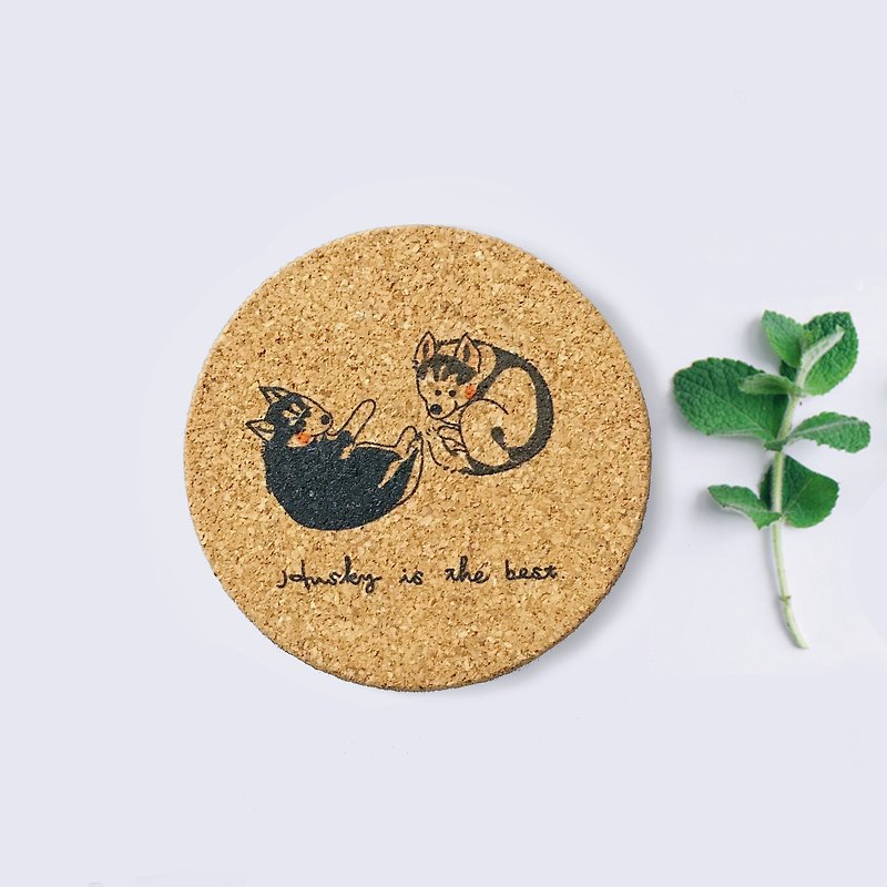 Meng Shuai month once you | green-painted cork coasters - Coasters - Wood Black