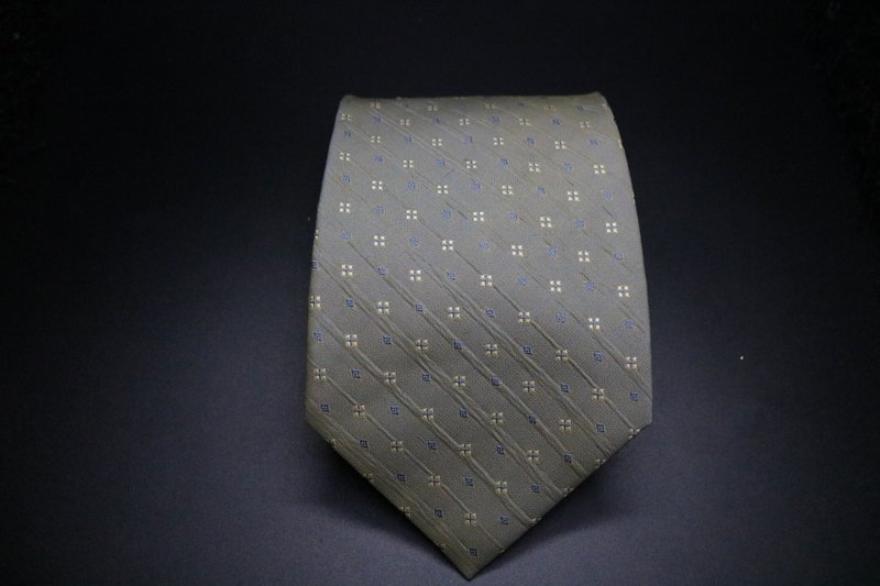 淺綠色小碎花領帶/真絲商務正裝necktie - 領帶/領帶夾 - 絲．絹 多色