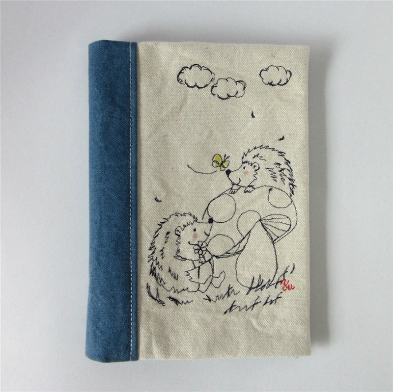 Cloth book clothing - hedgehog style - ปกหนังสือ - กระดาษ สีน้ำเงิน