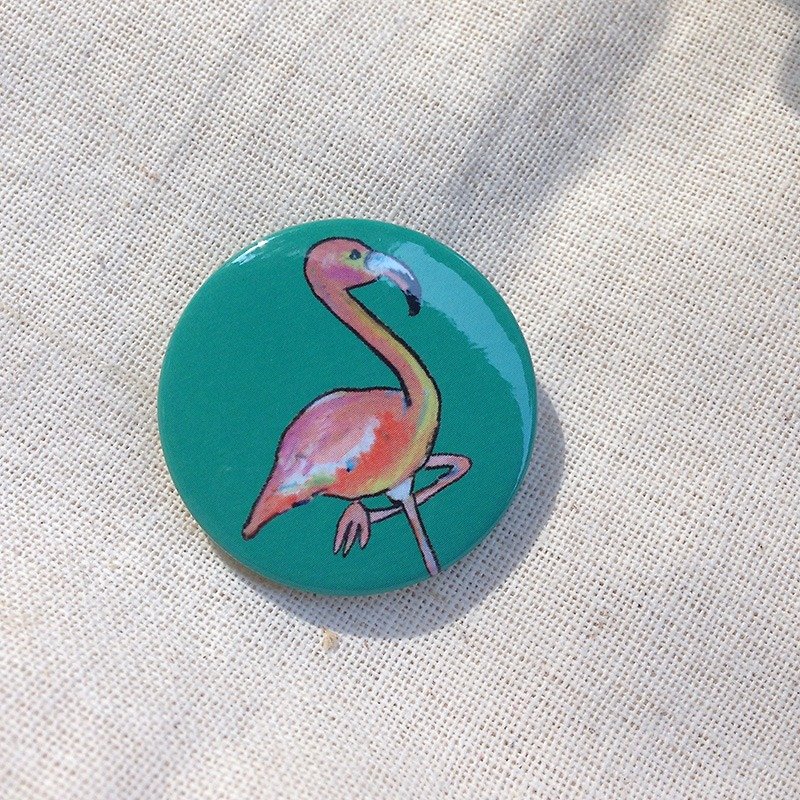 Party badge _ pink mini crane - Badges & Pins - Plastic Pink