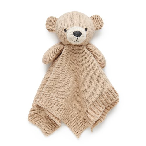 Purebaby有機棉 澳洲Purebaby 嬰兒安撫巾/寶寶安撫玩具 杏色小熊