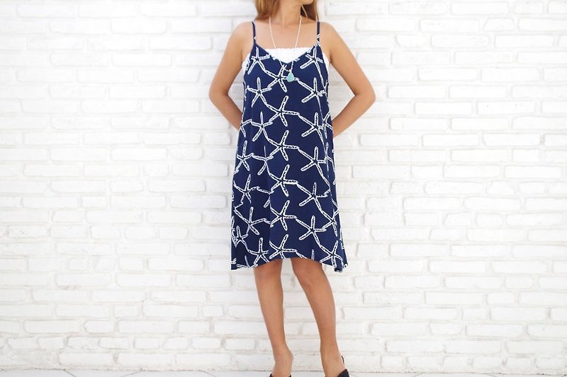 Starfish camisole dress <navy> - One Piece Dresses - Other Materials Blue