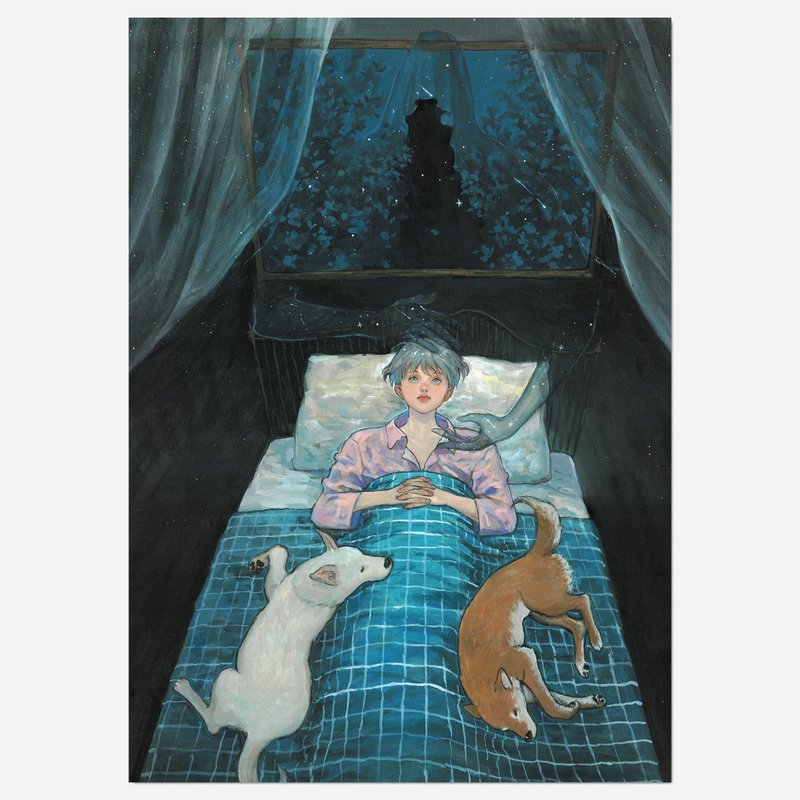 The Story of the Blue Night | NOMA | korea illust Art poster A4 | Water color - 海報/掛畫/掛布 - 紙 