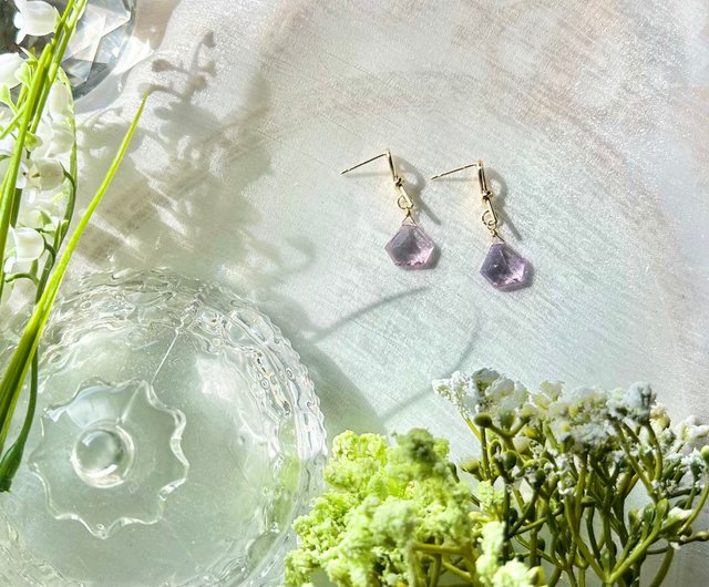 14kgfパープルレースアゲートピアス/イヤリング 【公式通販】