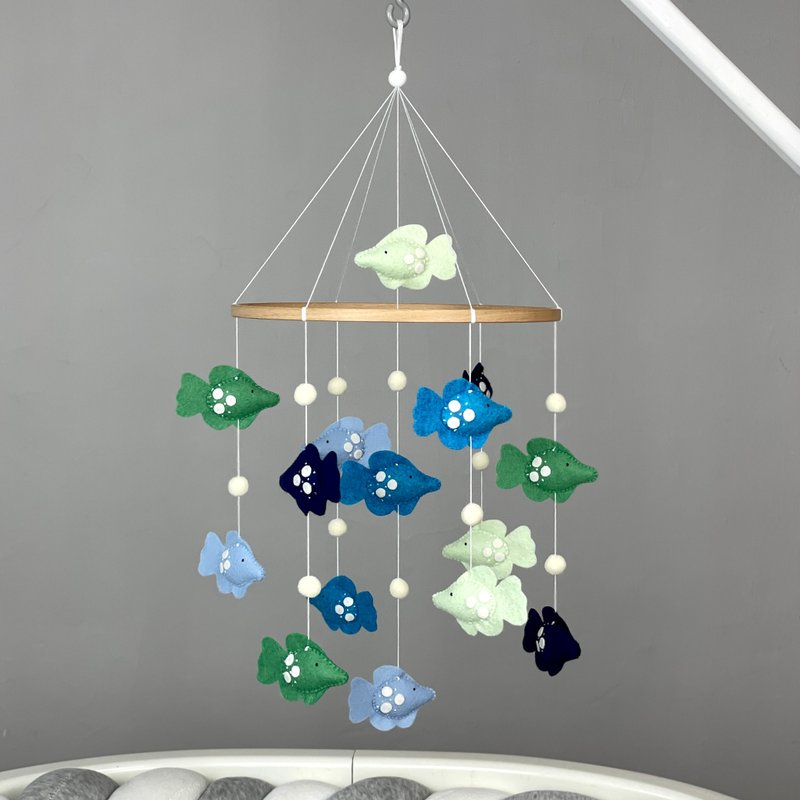 Fish baby mobile for crib  Nautical mobile Nursery baby decoration - Other - Other Materials Multicolor