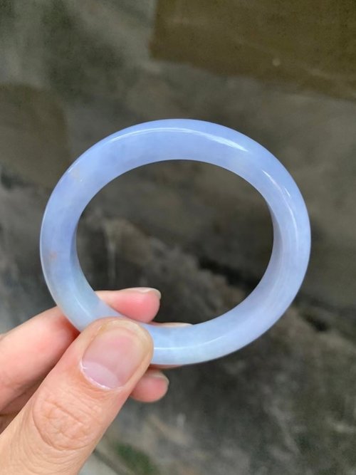 Good Morning Studio 冰種翡翠天然翡翠玉鐲A玉手鐲 玉鈪 • 糯冰種紫藍翡翠福鐲