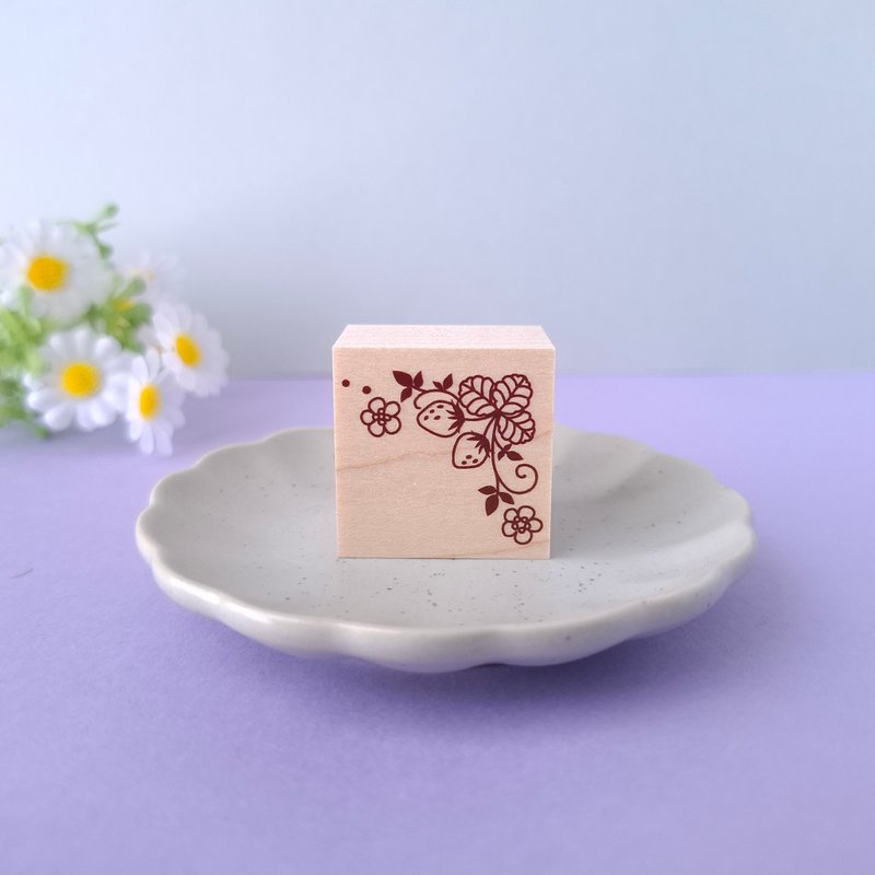 草莓角落裝飾橡膠印章 - 印章/印台 - 橡膠 透明