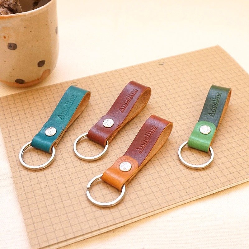 Hand dyed gradient leather key ring-small - Keychains - Genuine Leather Multicolor