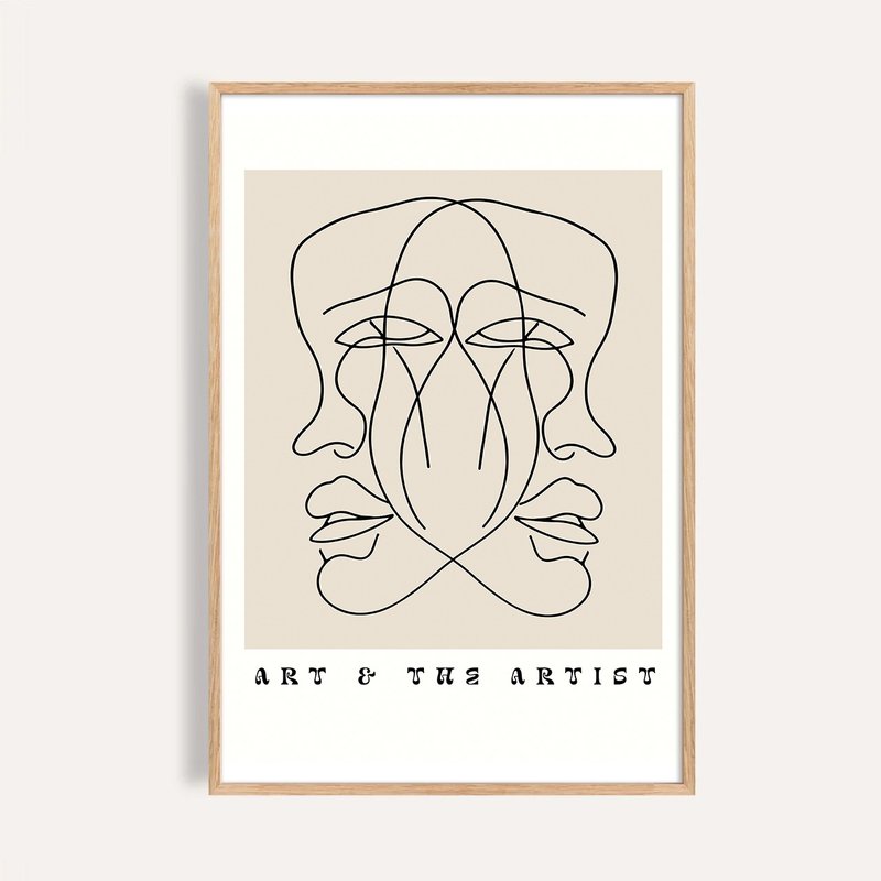 雙影之間 Art & the Artist / 現代抽象人物掛畫 - 海報/掛畫/掛布 - 紙 