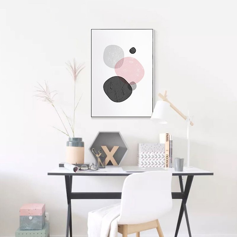 Circle Collection I-Art printing, geometric art, minimalism, abstract posters - โปสเตอร์ - วัสดุอื่นๆ สึชมพู
