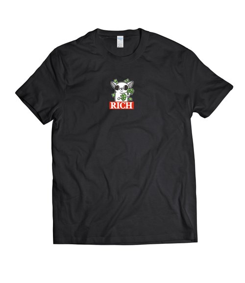 蟲蟲商號X原創設計T-shirt 爆富迷你吉娃娃-T-shirt 白/黑/灰/藏青