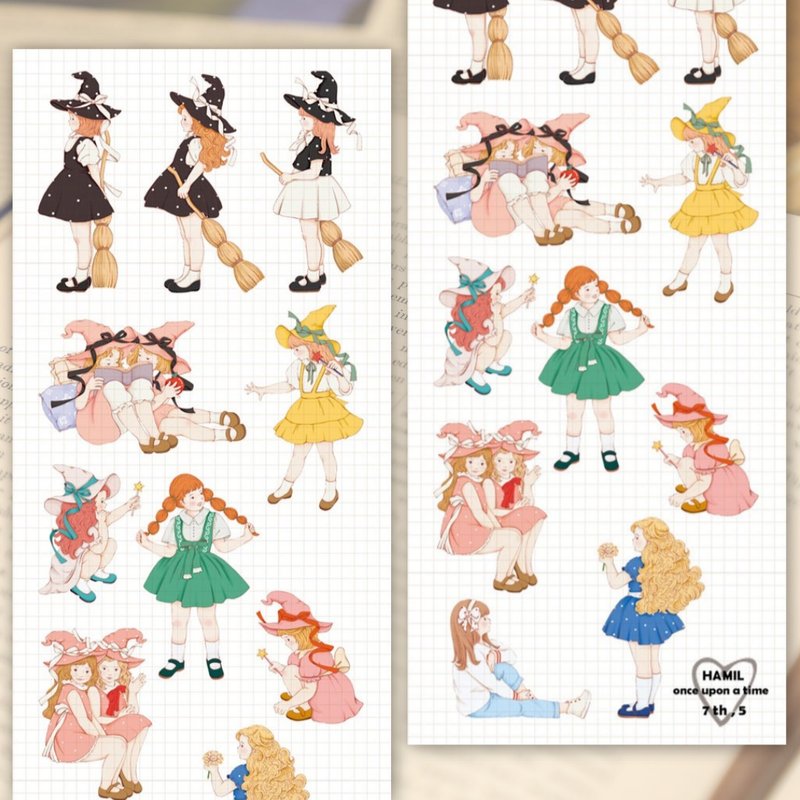 once upon a time 7 ver5 PET (hamil) Vintage Girl Lady Character Sticker - 貼紙 - 紙 多色