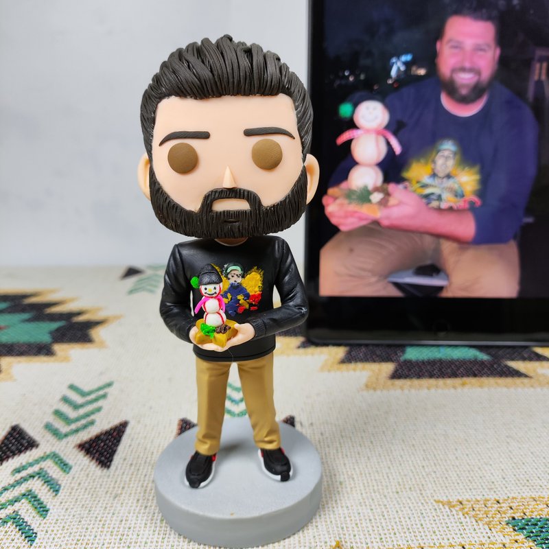 【客製化3D人像公仔】訂製手工Funko Pop男生朋友老公生日禮物 - 公仔/玩偶 - 黏土 多色