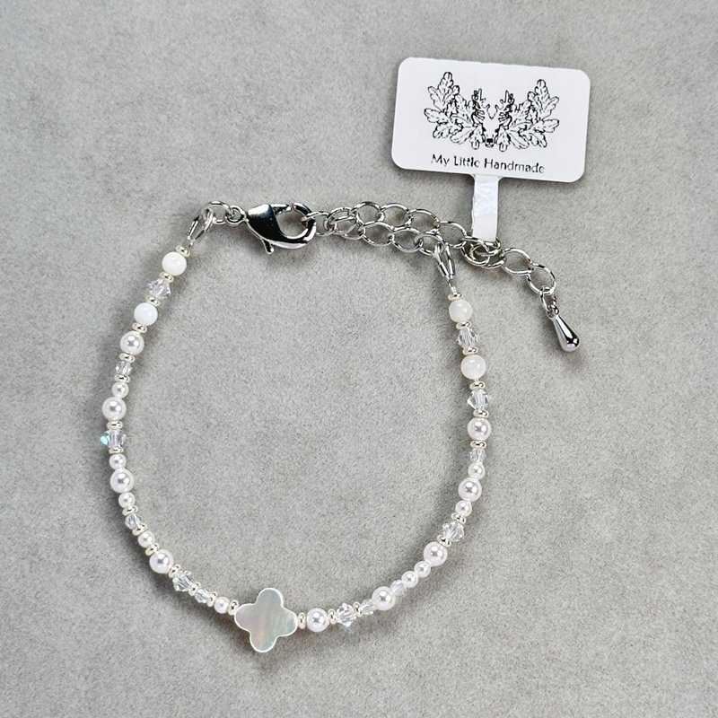 Austrian Swarovski crystal + pearl bracelet JW192H-002 - สร้อยข้อมือ - ไข่มุก หลากหลายสี