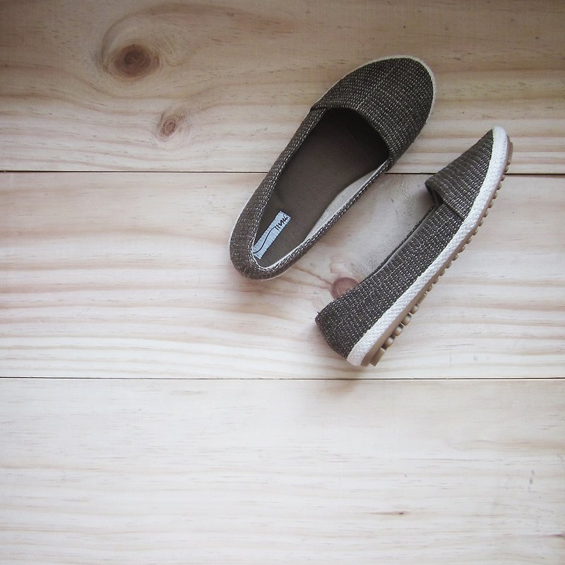 手工棉製休閒鞋-天然植物染-深棕色 - 女款休閒鞋 - 棉．麻 咖啡色