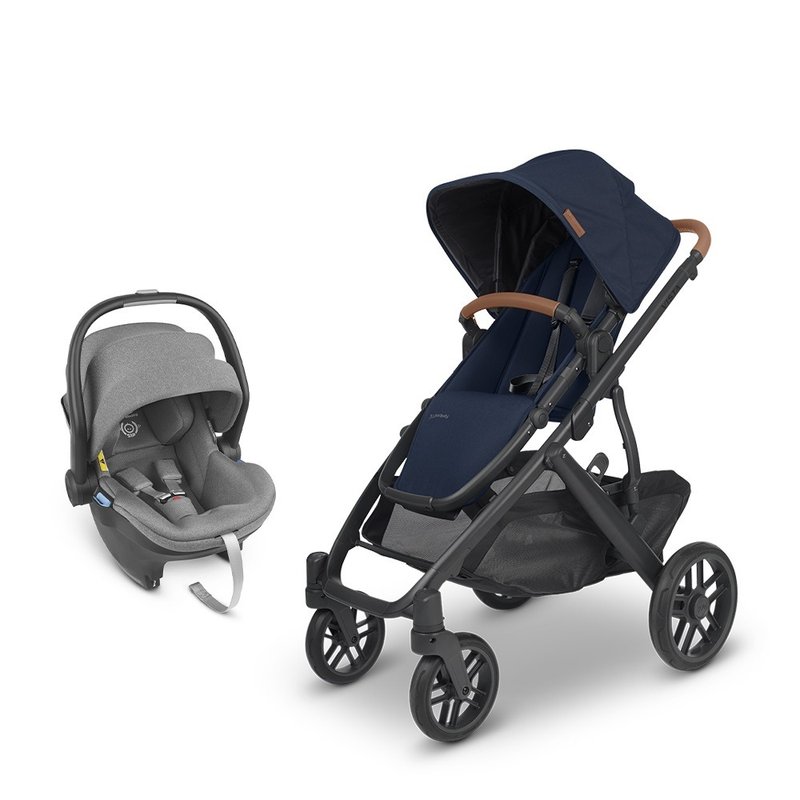 台灣宅配【UPPAbaby】【推車提籃組合】VISTA V2海軍藍+黑灰提籃 - 嬰兒車/嬰兒推車 - 其他材質 藍色
