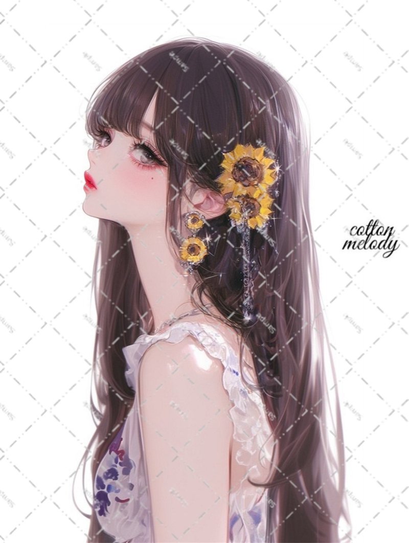 original sticker no.6126 人物ステッカー オリジナルステッカー 人物ステッカー 女の子ステッカー オリジナル人物ステッカー - 貼紙 - 紙 