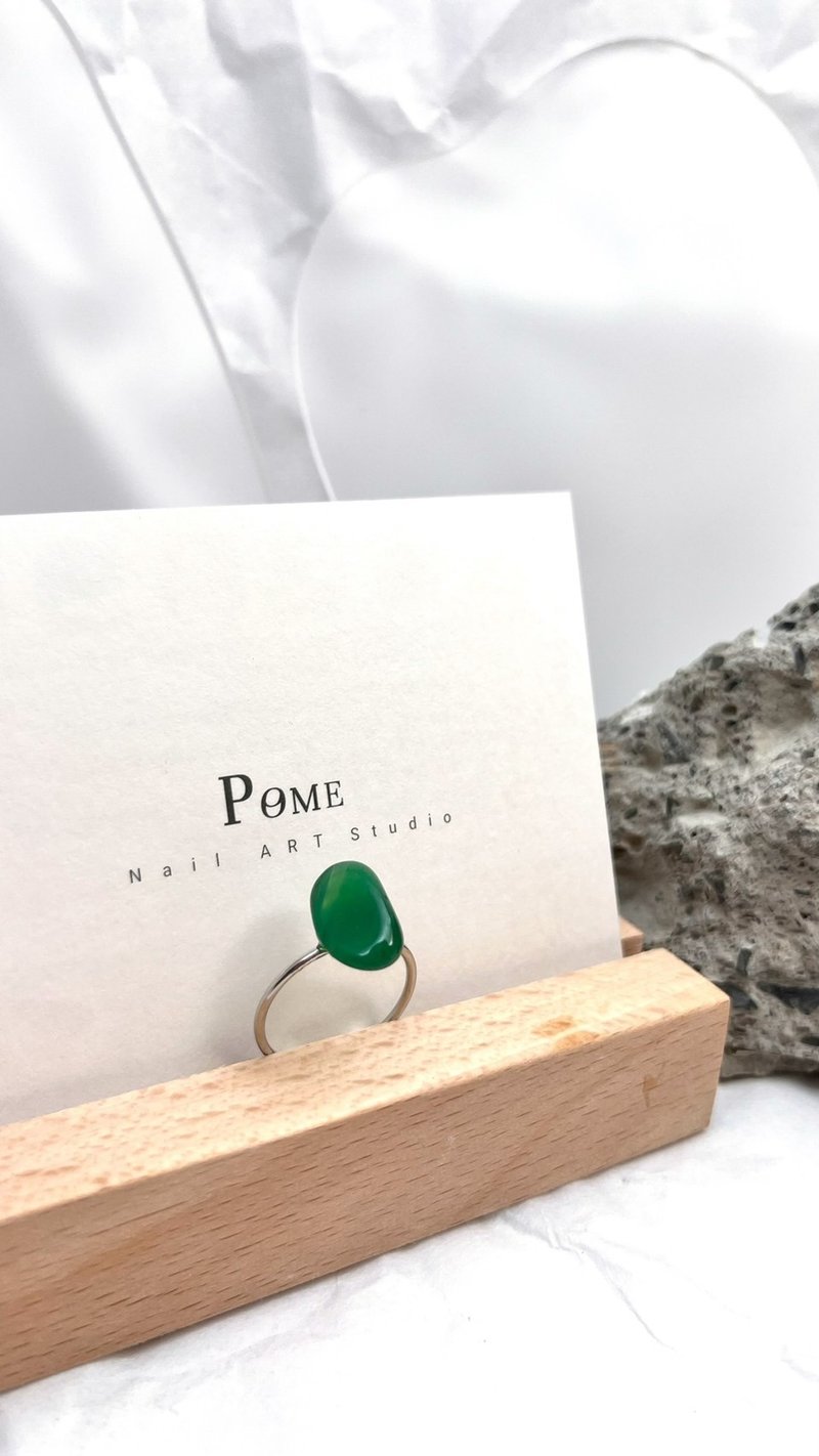 Handmade jewelry | Bi | Raw ore colored agate \ Japanese rings - General Rings - Other Materials Green